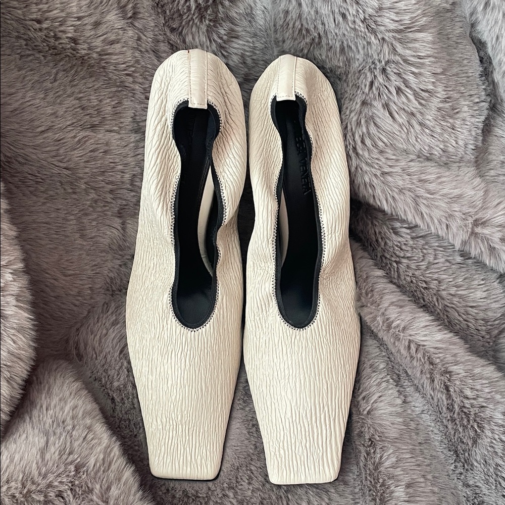 Bottega Veneta Cream Textured Heels